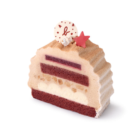 Noël log Red velvet log sliced cake - agnes b Cafe
