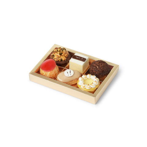 FRENCH CLASSIC Petits Fours - Mixed nut tart, lemon tart, cheese cake, Chocolate puff, strawberry puff, coffee éclair - agnes b Cafe Fleuriste