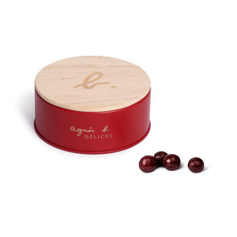 Milk Chocolate coated Crispy Cereals in wooden tin (90g) - agnes b Cafe Delice