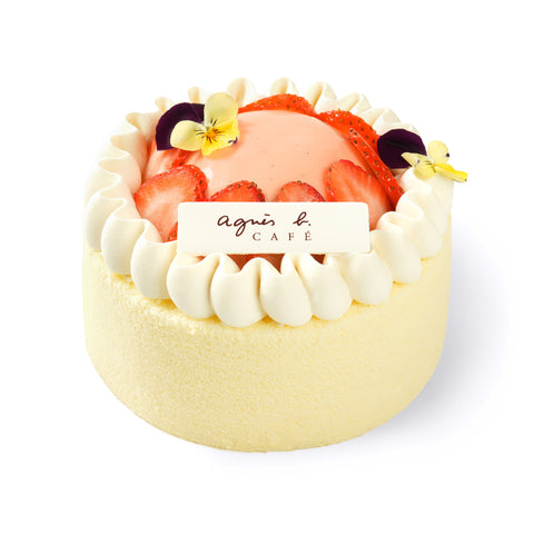 Fleur Strawberry and vanilla crème brûlée cake | agnès b. CAFÉ