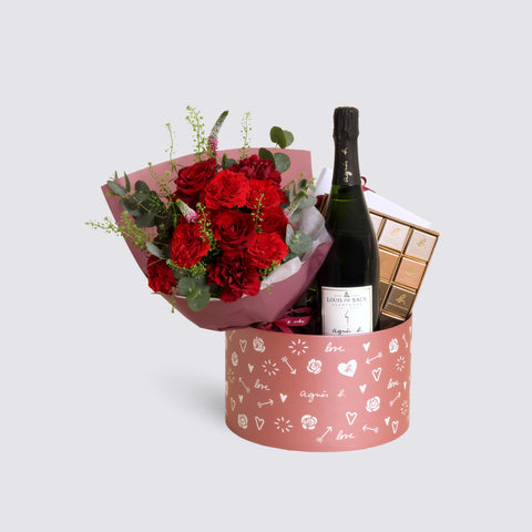 Ninette Fresh Flower Bouquet and Champagne Giftset | agnès b. FLEURISTE