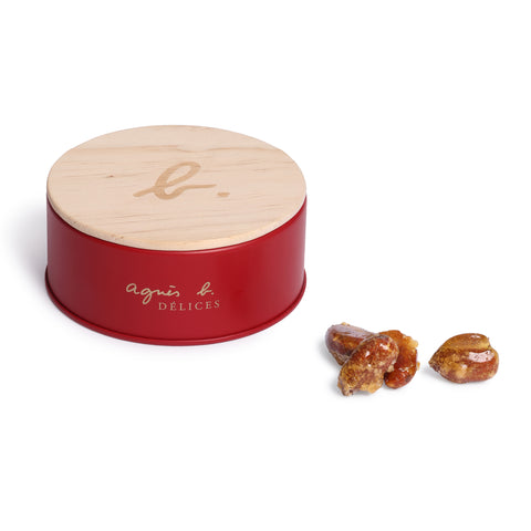 Crispy nuts in wooden cover tin - agnes b Cafe Delice