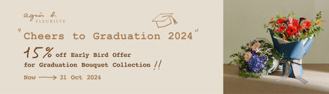 enjoy 15% off for graduation fresh flower bouque promotion