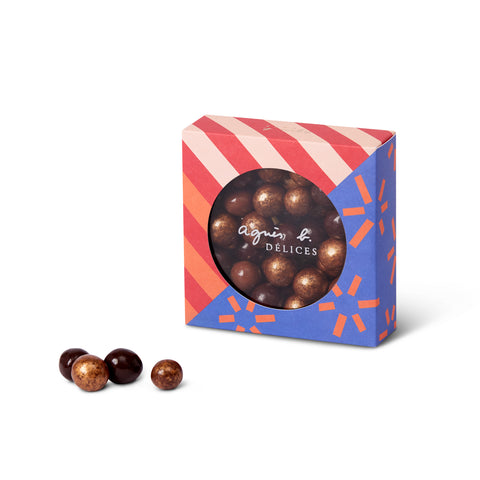 Roasted hazelnuts nougatine in window tin (85g) - agnes b Cafe Delice