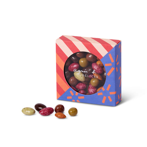 Assorted mixed nut chocolate in window tin (85g) - agnes b Cafe Delice