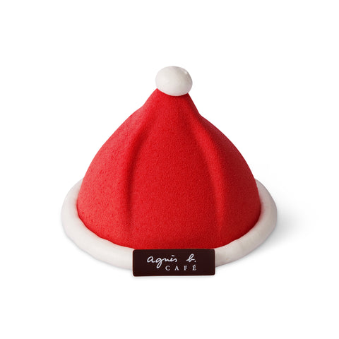 Santa's hat rose & strawberry lemon mousse mini cake - agnes b Cafe