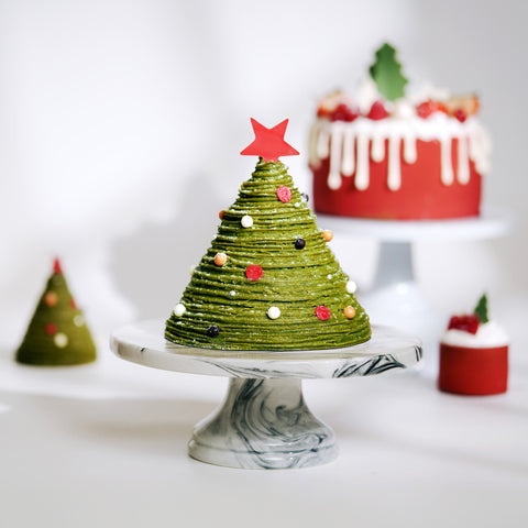 Christmas tree matcha white bean chocolate cake | agnès b. CAFÉ
