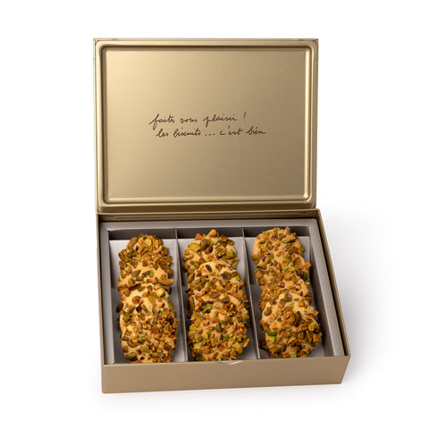 Pistachio crisp cookie gift box (15pcs) | agnès b. CAFÉ & DELICE