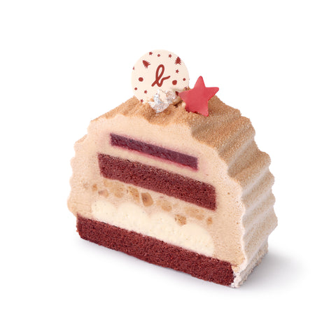 Noël log Red velvet log sliced cake - agnes b Cafe