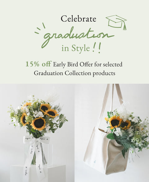 Enjoy 15% off early bird offer for graduation collection Fresh Flower Bouquet