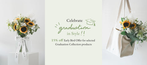 Enjoy 15% off early bird offer for graduation collection Fresh Flower Bouquet