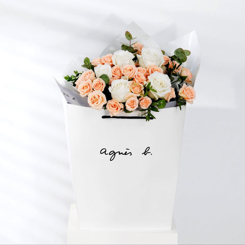 La Rose Blanche Fresh Flower Bouquet - agnes b Fleuriste