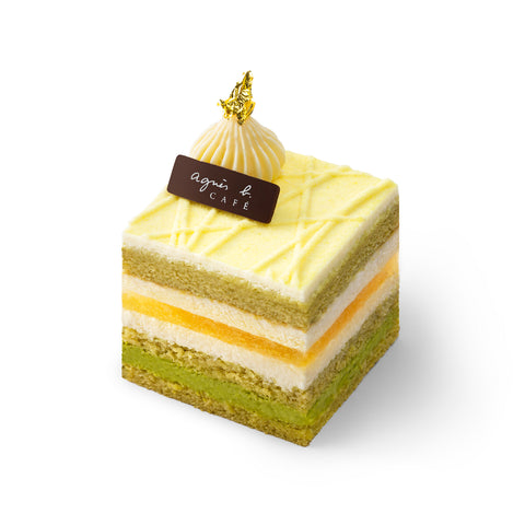 Coralie Yuzu jelly & matcha sponge mousse cake- agnes b Cafe Fleuriste