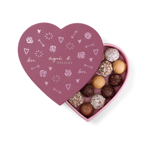 Chocolate truffle chocolate in Valentine’s box tin (12pcs) | agnès b. CAFÉ & DELICE