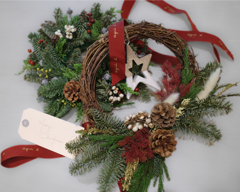 Christmas Wreath floral workshop - agnes b Fleuriste